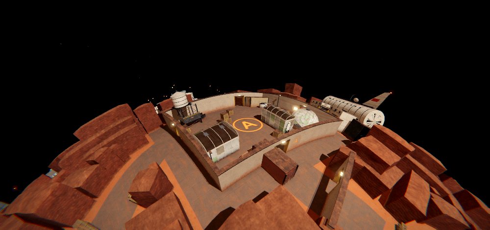 Site A on Elysium, Greenhouses, by day
